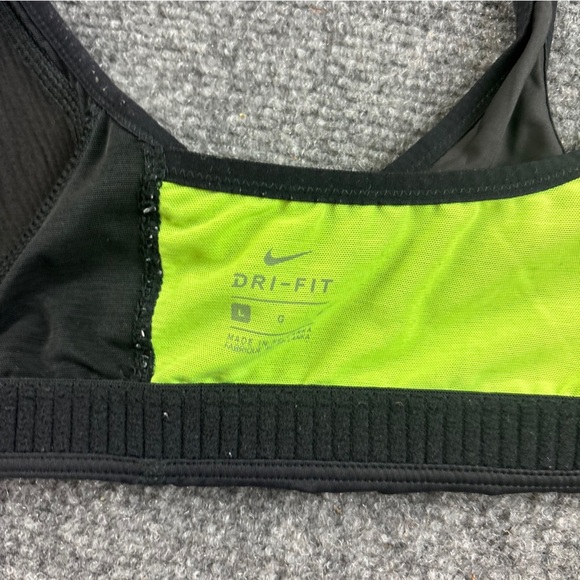 NIKE Women’s Black/Yellow High Support Zipper Front Sports Bra size - Large - Picture 4 of 6
